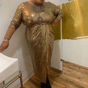 Gold  sequin plus dress size 22